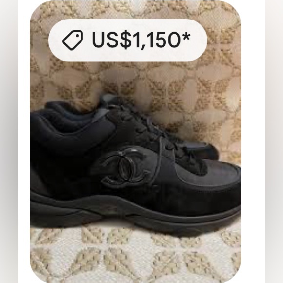 Chanel size 35.5 Interlocking CC Logo Leather Sneakers - Picture 11 of 13